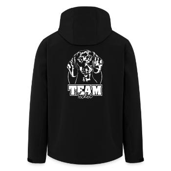 TEAM Teckel Hund Hunde Wilsigns - Recycelte Männer Softshell-Jacke von Stanley/Stella - Schwarz - Hinten - AI Model Male 185 light (185cm)