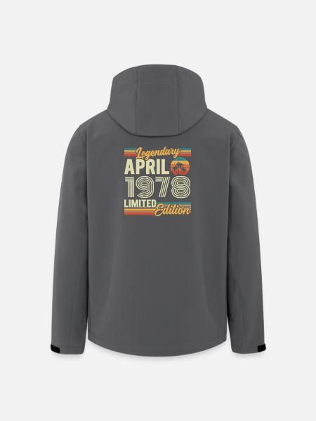 April 1978 48. Jubiläumsgeschenk – April 1978 - Recycelte Männer Softshell-Jacke von Stanley/Stella - Schwarz