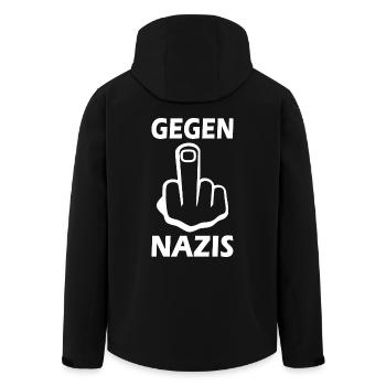 Gegen nazis Mittelfinger - Recycelte Männer Softshell-Jacke von Stanley/Stella - Schwarz - Hinten - AI Model Male 185 light (185cm)