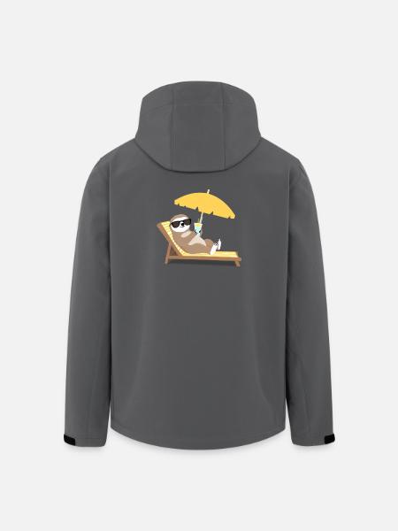 Sloth with sunglasses and cocktail - Men’s Recycled Softshell Jacket by Stanley/Stella - black