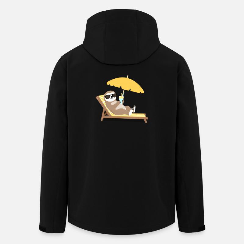 Sloth with sunglasses and cocktail - Men’s Recycled Softshell Jacket by Stanley/Stella - black