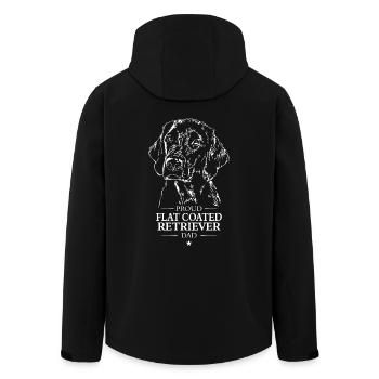 Flat Coated Retriever Dad Hunde Hund Wilsigns - Recycelte Männer Softshell-Jacke von Stanley/Stella - Schwarz - Hinten - AI Model Male 185 light (185cm)