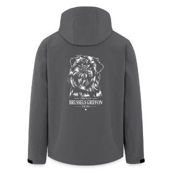 Bruxelles Griffon Maman Chien Chiens Wilsigns - Veste softshell homme en polyester recyclé Stanley/Stella - charbon - Dos - AI Model Male 185 light (185cm)