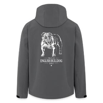 English Bulldog Dad Englische Bulldogge Wilsigns - Men’s Recycled Softshell Jacket by Stanley/Stella - black - Back - AI Model Male 185 light (185cm)