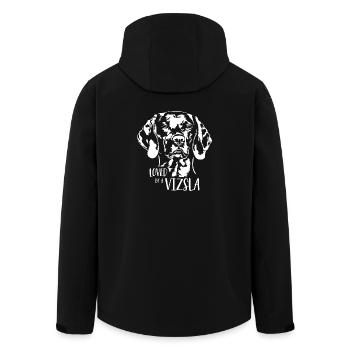 Loved by a Vizsla Dog Saying Dogs Wilsigns - Men’s Recycled Softshell Jacket by Stanley/Stella - black - Back - AI Model Male 185 light (185cm)