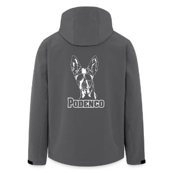 PODENCO cool glasses greyhound dogs Wilsigns design - Men’s Recycled Softshell Jacket by Stanley/Stella - black - Back - AI Model Male 185 light (185cm)