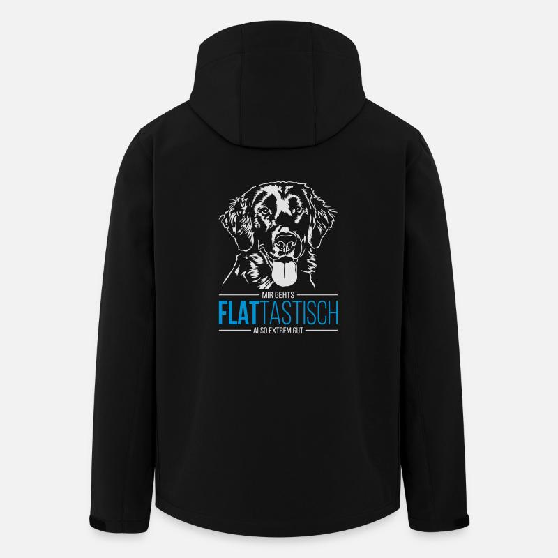 FLATTASTISCH Flat Coated Retriever Hunde Wilsigns - Recycelte Männer Softshell-Jacke von Stanley/Stella - Schwarz