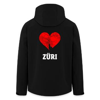 I love Zurich - Züri Switzerland Gift - Men’s Recycled Softshell Jacket by Stanley/Stella - black - Back - AI Model Male 185 light (185cm)