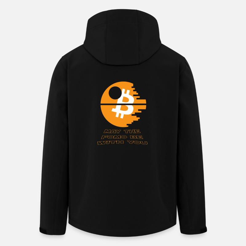 Bitcoin Star and Wars 2018 - Death Star - Crypto - Men’s Recycled Softshell Jacket by Stanley/Stella - black
