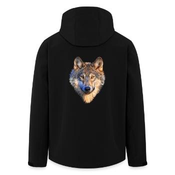 Wolf - Recycelte Männer Softshell-Jacke von Stanley/Stella - Schwarz - Hinten - AI Model Male 185 light (185cm)