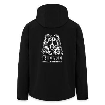 SHELTIE cooler Hund Wilsigns Hundespruch - Recycelte Männer Softshell-Jacke von Stanley/Stella - Schwarz - Hinten - AI Model Male 185 light (185cm)
