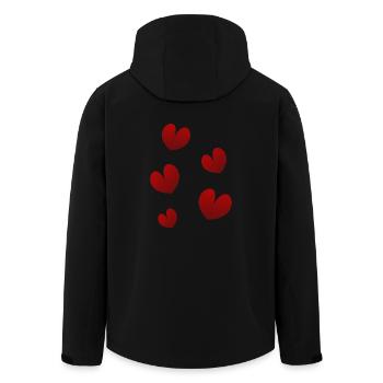 JUST MARRIED. SAINT VALENTINE. I LOVE YOU. I LOVE - Men’s Recycled Softshell Jacket by Stanley/Stella - black - Back - AI Model Male 185 light (185cm)
