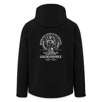 GOLDENDOODLE Schutzengel Hunde Spruch Wilsigns - Recycelte Männer Softshell-Jacke von Stanley/Stella - Schwarz - Hinten - AI Model Male 185 light (185cm)