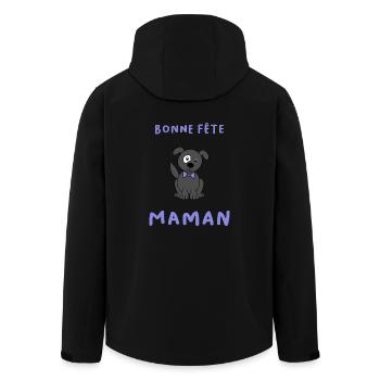 BONNE FÊTE. FÊTE DES MÈRES. FÊTE DES PÈRES. FÊTE - Veste softshell homme en polyester recyclé Stanley/Stella - noir - Dos - AI Model Male 185 light (185cm)