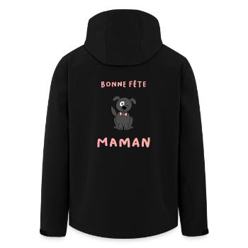 BONNE FÊTE. FÊTE DES MÈRES. FÊTE DES PÈRES. FÊTE - Veste softshell homme en polyester recyclé Stanley/Stella - noir - Dos - AI Model Male 185 light (185cm)