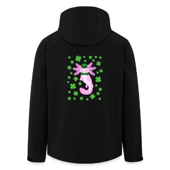 St Patricks Axolotl rosa - Recycelte Männer Softshell-Jacke von Stanley/Stella - Schwarz - Hinten - AI Model Male 185 light (185cm)