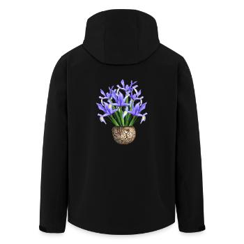 flowers lilies tulips orchids sunflower dahlia ger - Men’s Recycled Softshell Jacket by Stanley/Stella - black - Back - AI Model Male 185 light (185cm)