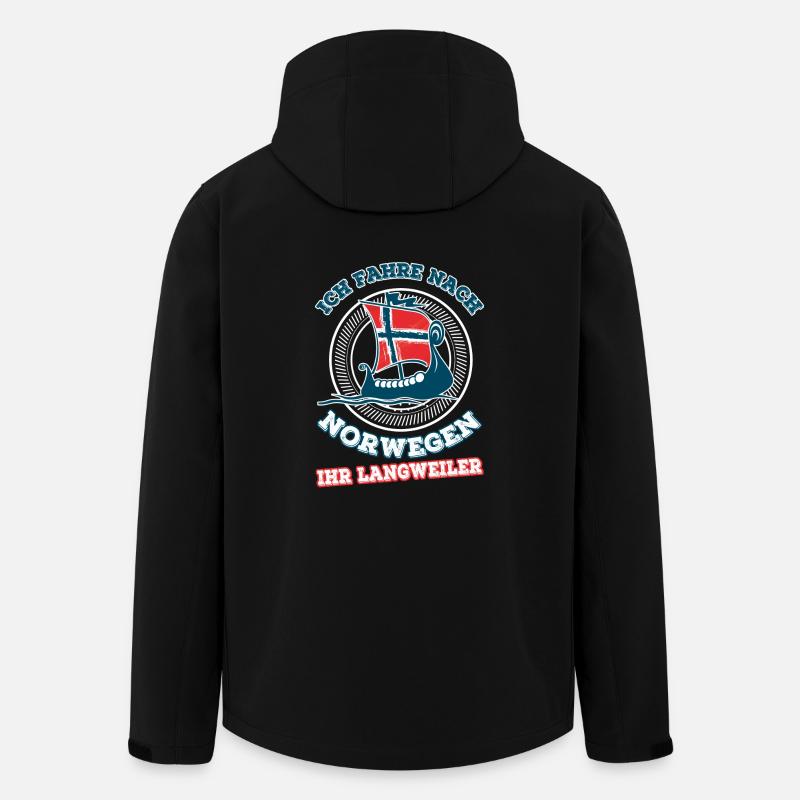 Design Langweiler Norwegen Schiff - Recycelte Männer Softshell-Jacke von Stanley/Stella - Schwarz