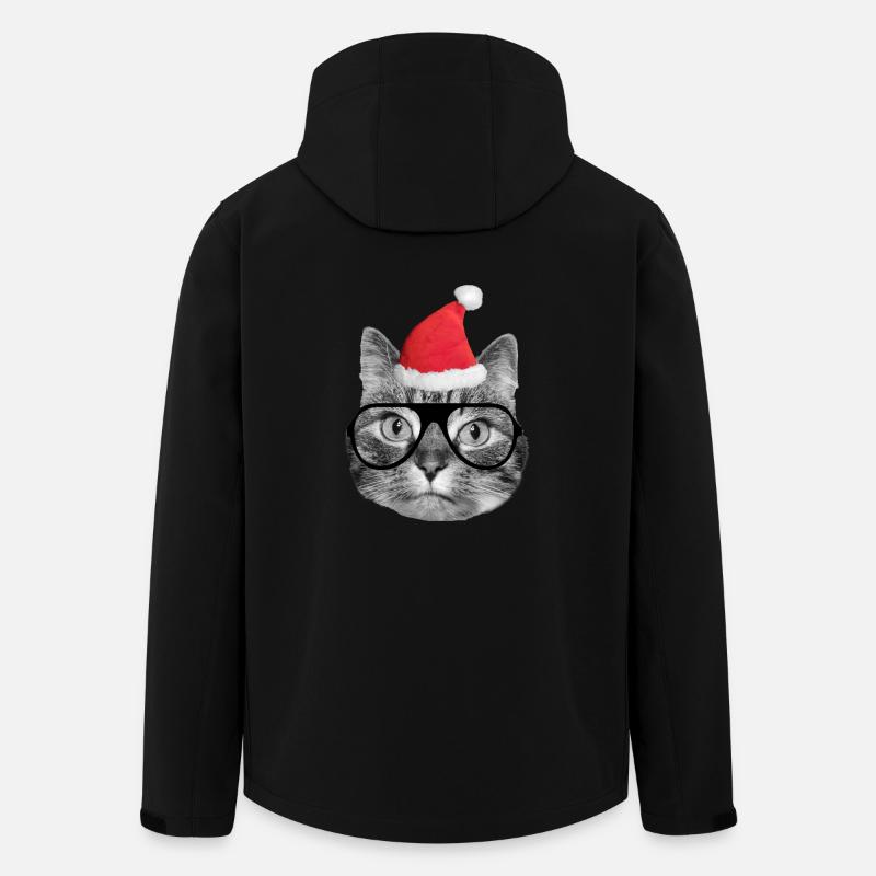 Mignon chat de Noël - Veste softshell homme en polyester recyclé Stanley/Stella - noir
