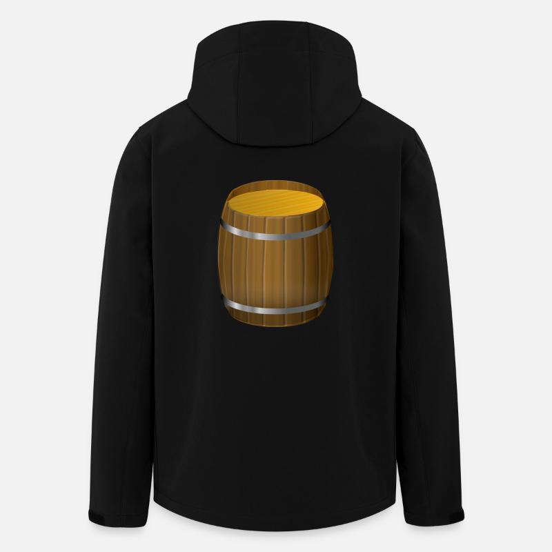 Wine Barrel Wine Barrel Grapes - Men’s Recycled Softshell Jacket by Stanley/Stella - black