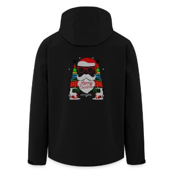 cadeau de Noël laids Sweater Joyeux Noël Père Noël - Veste softshell homme en polyester recyclé Stanley/Stella - noir - Dos - AI Model Male 185 light (185cm)
