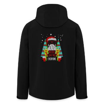 cadeau de Noël laids Sweater Joyeux Noël Père Noël - Veste softshell homme en polyester recyclé Stanley/Stella - noir - Dos - AI Model Male 185 light (185cm)