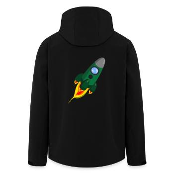 rocket - Men’s Recycled Softshell Jacket by Stanley/Stella - black - Back - AI Model Male 185 light (185cm)