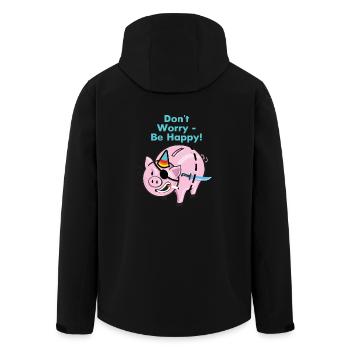 Pirat Schwein - Recycelte Männer Softshell-Jacke von Stanley/Stella - Schwarz - Hinten - AI Model Male 185 light (185cm)