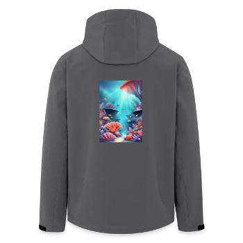 Colorful coral reefs - Men’s Recycled Softshell Jacket by Stanley/Stella - black - Back - AI Model Male 185 light (185cm)
