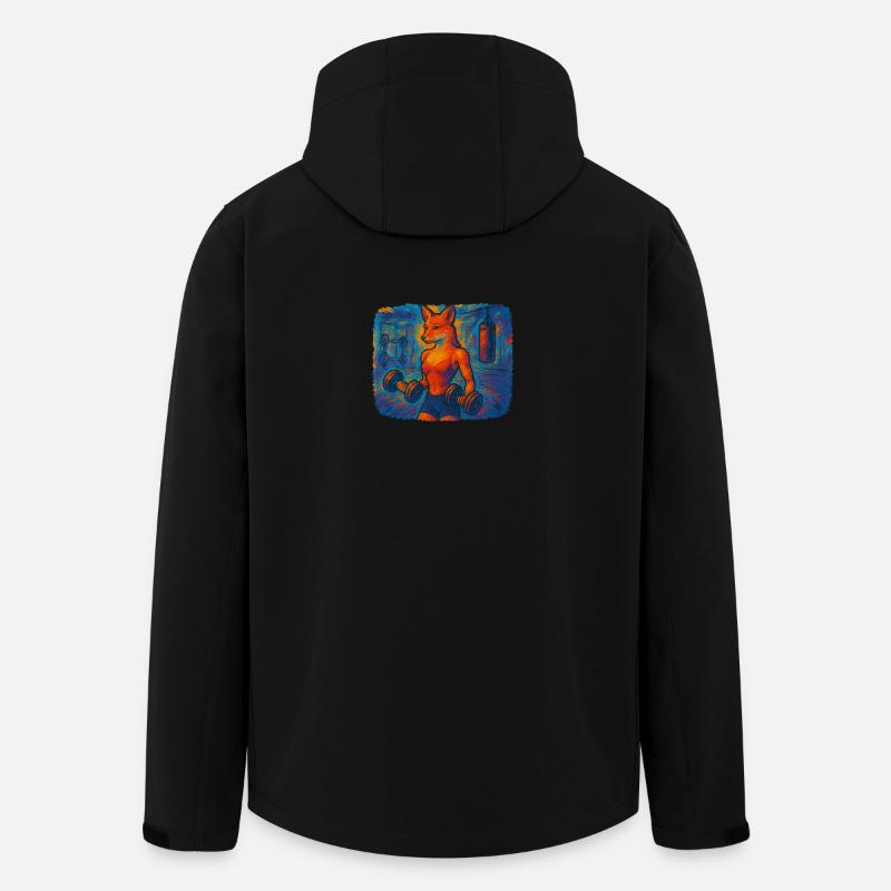 Impressionistischer Fitnessfuchs - Recycelte Männer Softshell-Jacke von Stanley/Stella - Schwarz