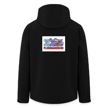 Plushmageddon - Recycelte Männer Softshell-Jacke von Stanley/Stella - Schwarz - Hinten - AI Model Male 185 light (185cm)
