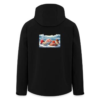Plus au nord - Mors, Struganina, Pelmeni, Caviar, - Veste softshell homme en polyester recyclé Stanley/Stella - noir - Dos - AI Model Male 185 light (185cm)