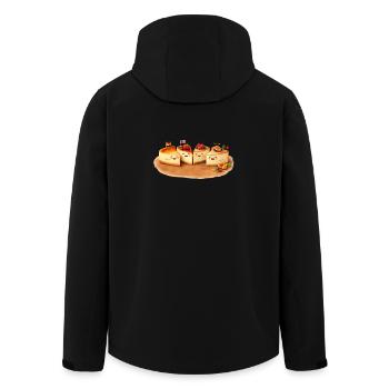 Cheese Cake Pieces with Fruits - Men’s Recycled Softshell Jacket by Stanley/Stella - black - Back - AI Model Male 185 light (185cm)