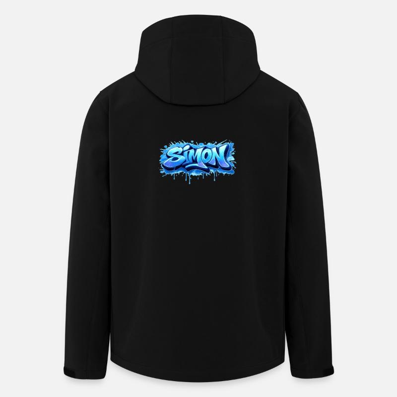 Graffiti  SIMON Prénom cadeau idéal imprimable  - Veste softshell homme en polyester recyclé Stanley/Stella - noir