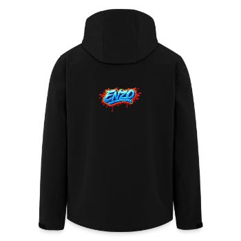 GRAFFITI NAME ENZO FOR PERFECT GIFT PRINTABLE - Men’s Recycled Softshell Jacket by Stanley/Stella - black - Back - AI Model Male 185 light (185cm)