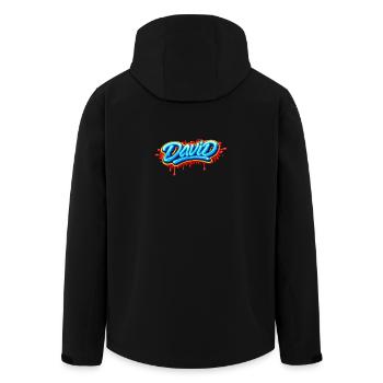GRAFFITI NAME DAVID FOR PERFECT GIFT PRINTABLE - Men’s Recycled Softshell Jacket by Stanley/Stella - black - Back - AI Model Male 185 light (185cm)
