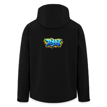 GRAFFITI NAME TONY FOR PERFECT GIFT PRINTABLE - Men’s Recycled Softshell Jacket by Stanley/Stella - black - Back - AI Model Male 185 light (185cm)
