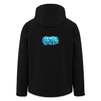 BOB GRAFFITI NAME FOR PERFECT GIFT PRINTABLE - Men’s Recycled Softshell Jacket by Stanley/Stella - black - Back - AI Model Male 185 light (185cm)