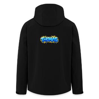 THOMAS GRAFFITI NAME FOR PERFECT GIFT PRINTABLE on - Men’s Recycled Softshell Jacket by Stanley/Stella - black - Back - AI Model Male 185 light (185cm)