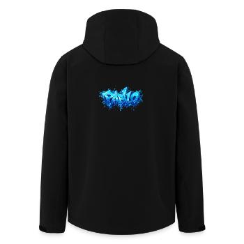 PABLO GRAFFITI NAME FOR PERFECT GIFT PRINTABLE - Men’s Recycled Softshell Jacket by Stanley/Stella - black - Back - AI Model Male 185 light (185cm)