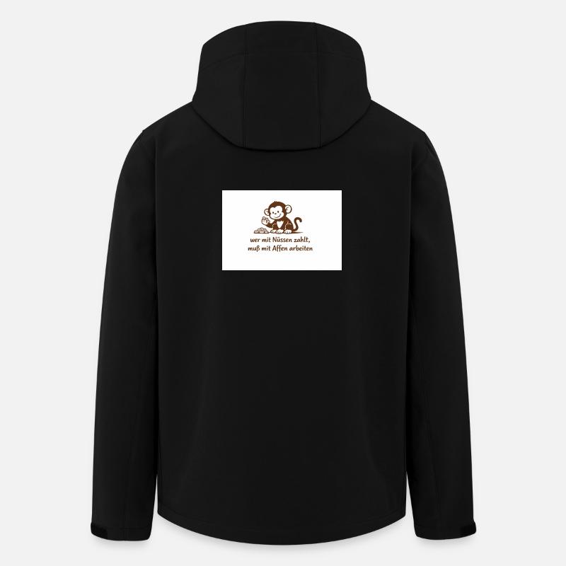 Arbeiteraffe_mit_Erdnuessen - Recycelte Männer Softshell-Jacke von Stanley/Stella - Schwarz