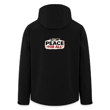 Krieg nicht mehr – Aufkleber: Frieden & Menschlichkeit - Recycelte Männer Softshell-Jacke von Stanley/Stella - Schwarz - Hinten - AI Model Male 185 light (185cm)