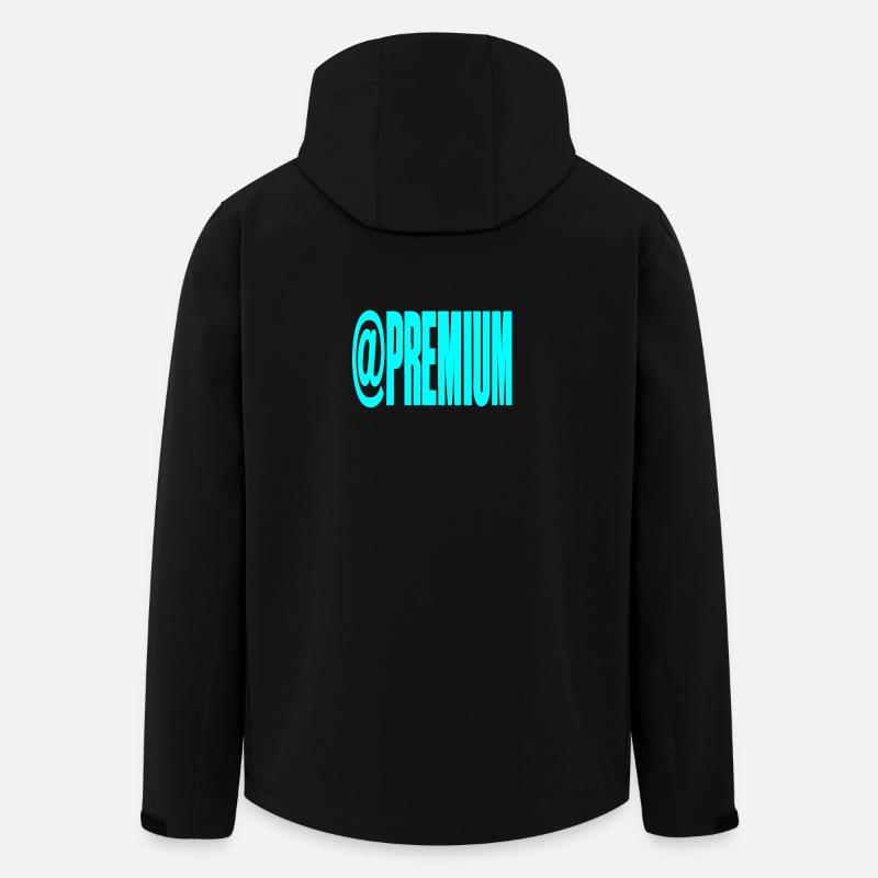 Neon @PREMIUM Text Logo - Men’s Recycled Softshell Jacket by Stanley/Stella - black