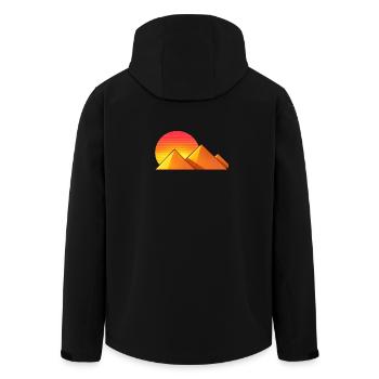 Sonnenuntergang über goldenen Pyramiden - Recycelte Männer Softshell-Jacke von Stanley/Stella - Schwarz - Hinten - AI Model Male 185 light (185cm)