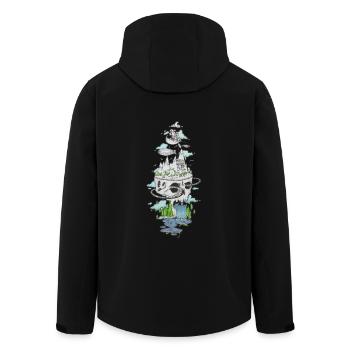 skull & Nature - Men’s Recycled Softshell Jacket by Stanley/Stella - black - Back - AI Model Male 185 light (185cm)