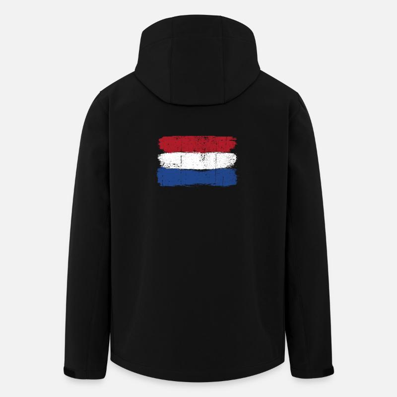 Drapeau néerlandais coups de pinceau - Veste softshell homme en polyester recyclé Stanley/Stella - noir