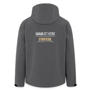 Chaos ist keine Strategie - Recycelte Männer Softshell-Jacke von Stanley/Stella - Anthrazit - Hinten - AI Model Male 185 light (185cm)