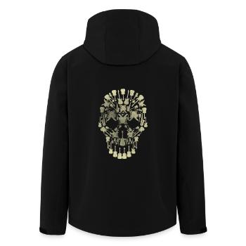 Musikintrumente Schädel Silhoette - Recycelte Männer Softshell-Jacke von Stanley/Stella - Schwarz - Hinten - AI Model Male 185 light (185cm)