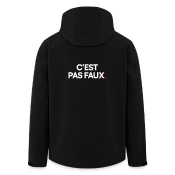 IT'S NOT WRONG | Minimal humor expression - Men’s Recycled Softshell Jacket by Stanley/Stella - black - Back - AI Model Male 185 light (185cm)