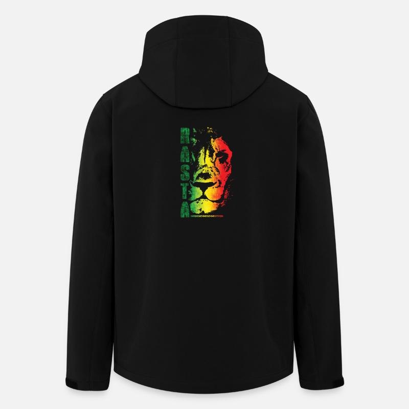 Rasta Löwe Regenbogen Stil - Recycelte Männer Softshell-Jacke von Stanley/Stella - Schwarz